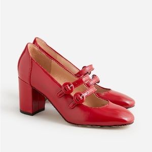 New in box Maisie double-strap heels in Italian spazzolato leather 7.5 red